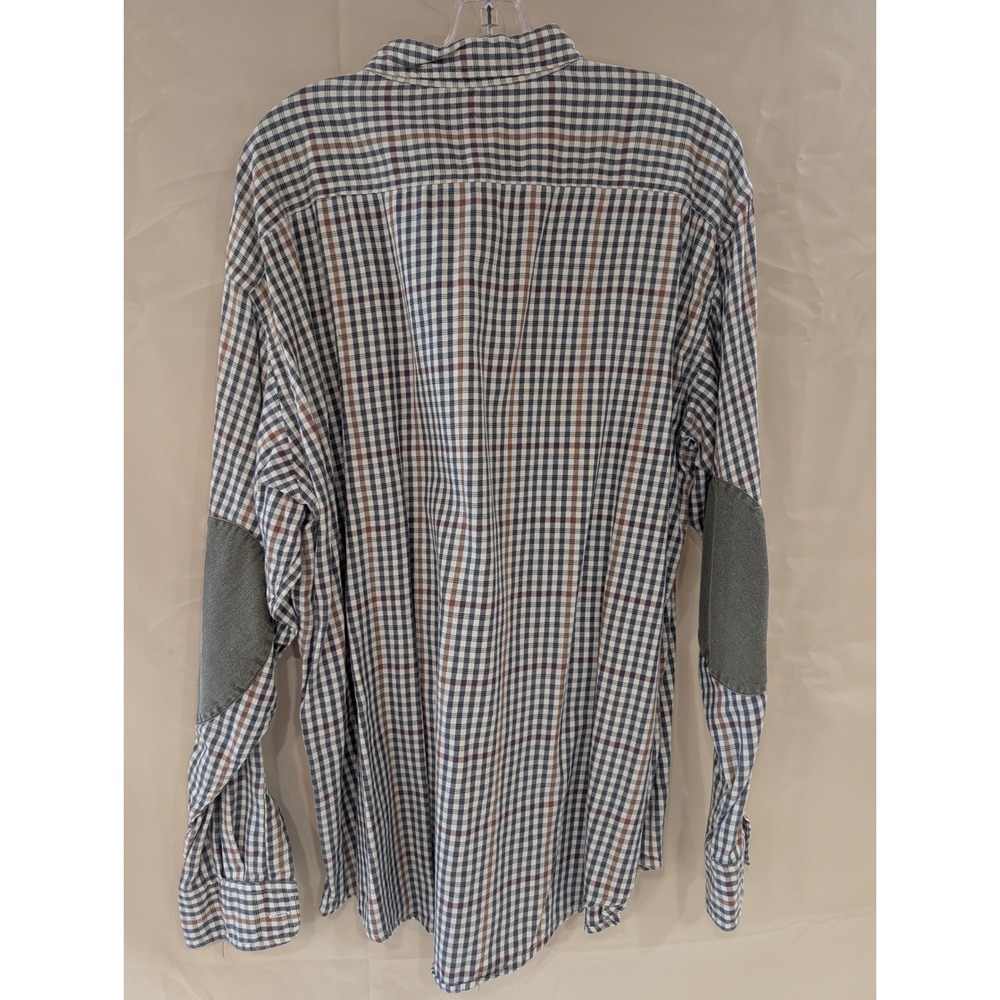 Ruff Hewn Mens XL Button Down Shirt Long Sleeve Plaid Elbow Patch Cotton - Picture 4 of 5